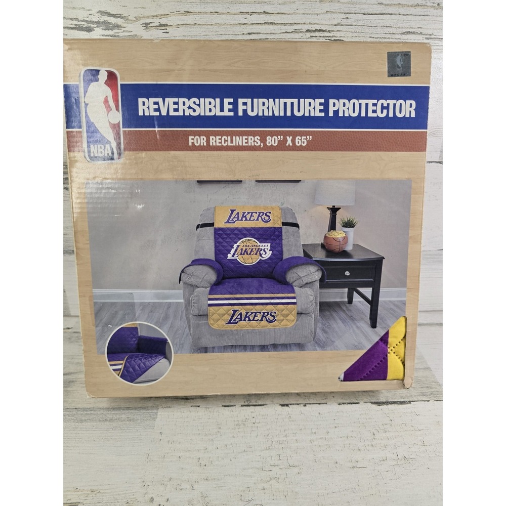 NBA Los Angeles Lakers Reversible Recliner Furniture Protector 80 x 65 Purple